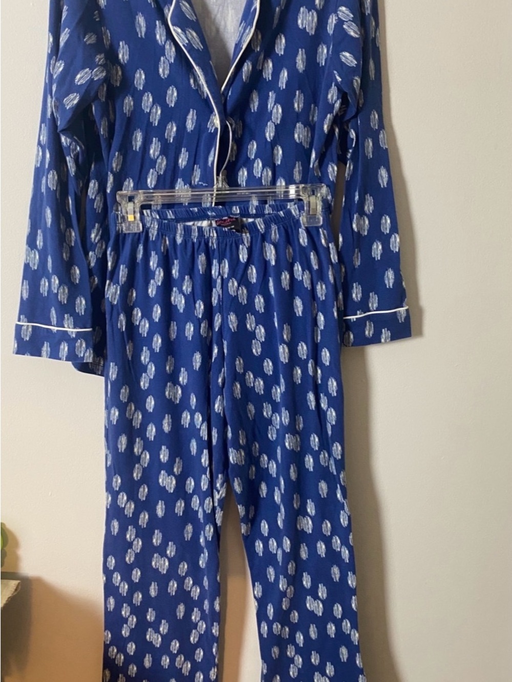 BedHead Navy Blue Pajama Set with White Brushstroke Dot Accent